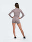 Gym Bodysuit Longsleeve Short - Grey