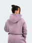 Model wearing oversized CAZBERA baggy hoodie and joggers in lila