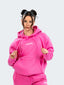 Model wearing oversized CAZBERA baggy hoodie and joggers in pink